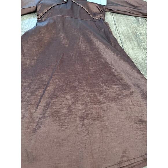NWT Hosbjerg Women's Brown Elora Buckle V-Neckline Mini Dress Size Small - Picture 13 of 16